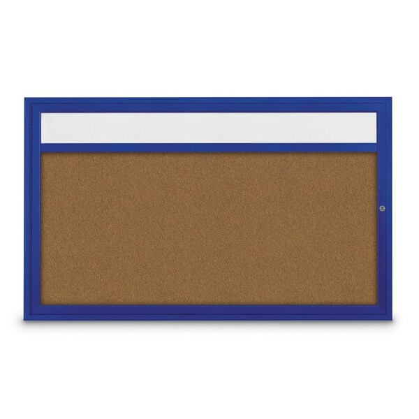 United Visual Products Hinge-less Radius Corkboard, 30"x36", Satin Alum Frame/Rubber UVEB3036R-SATIN-RUBBER - main